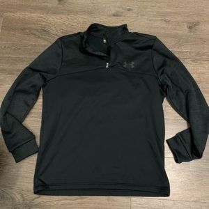 Under Armour quarter zip pullover, all black, thin fleece
